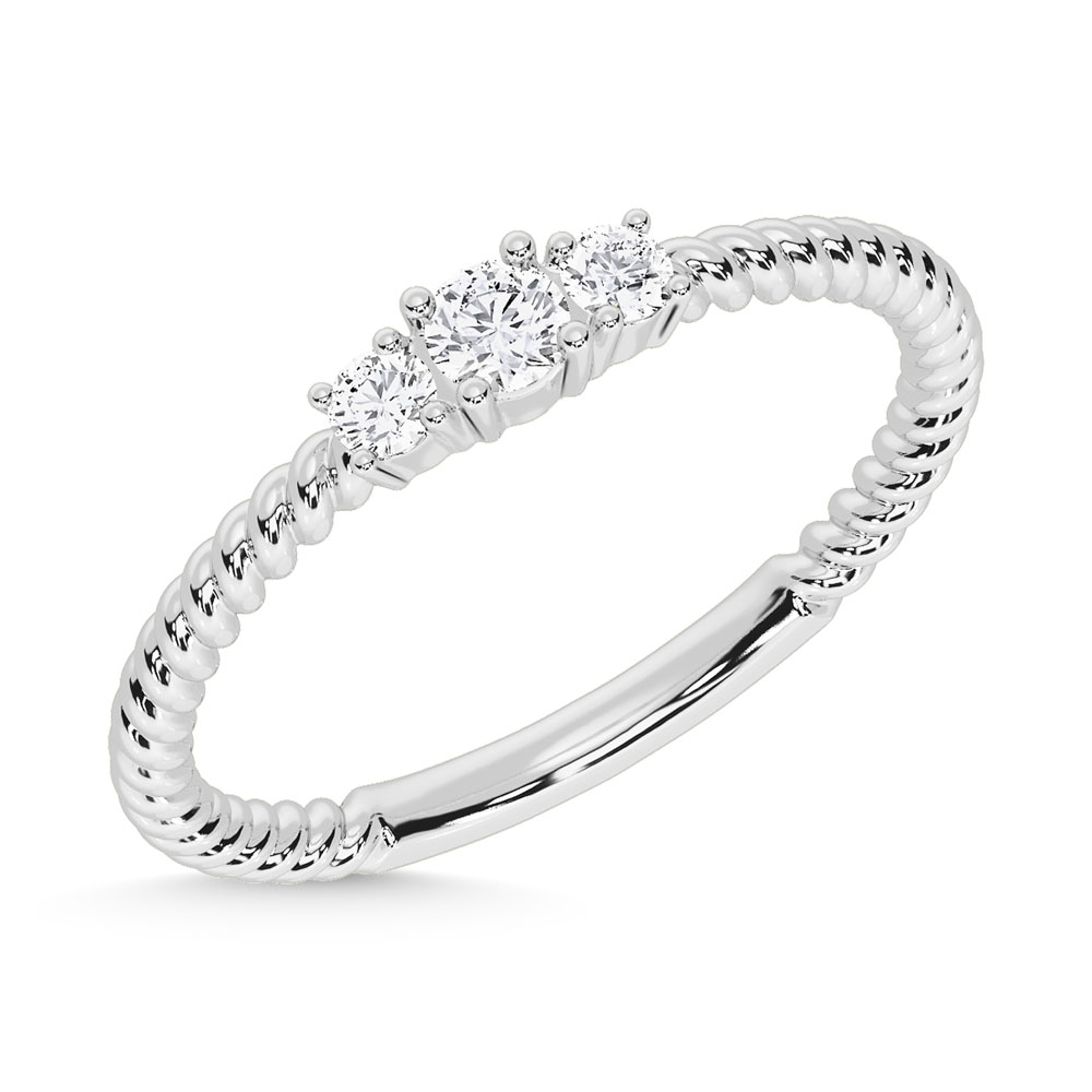 10K White Gold Lab Grown Diamond 1/6 Ct.Tw. Fashion Ring
