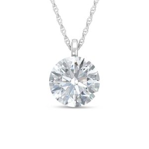 14K White Gold Lab Grown Diamond 1 1/2 Ct.Tw. Float Invisible Solitaire Pendant