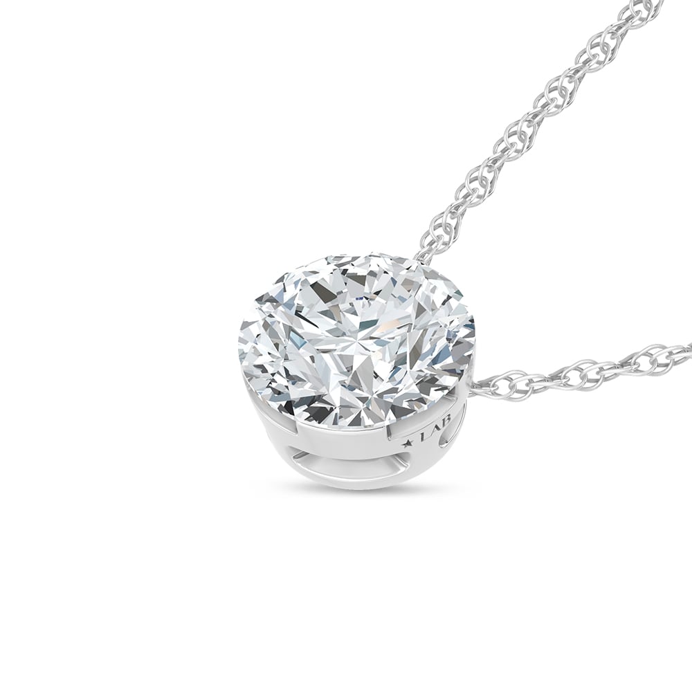 14K White Gold Lab Grown Diamond 2 Ct.Tw. Solitaire Slide Pendant