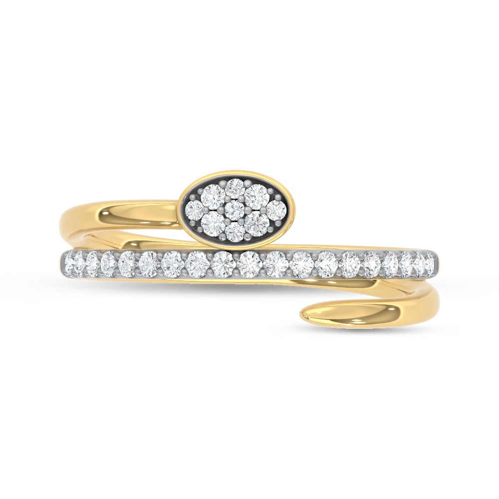 10K Two Tone 1/5 Ct.Tw. Lab Grown Diamond Fashion Ring