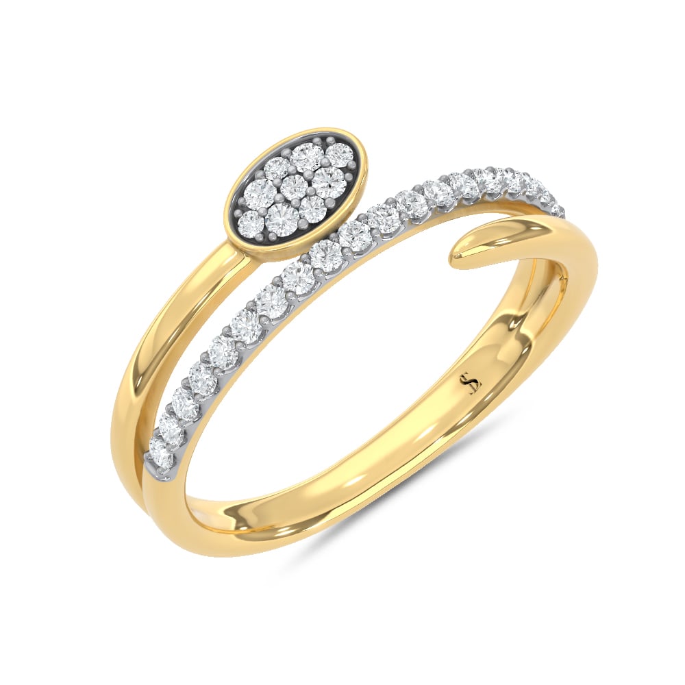 10K Two Tone 1/5 Ct.Tw. Lab Grown Diamond Fashion Ring