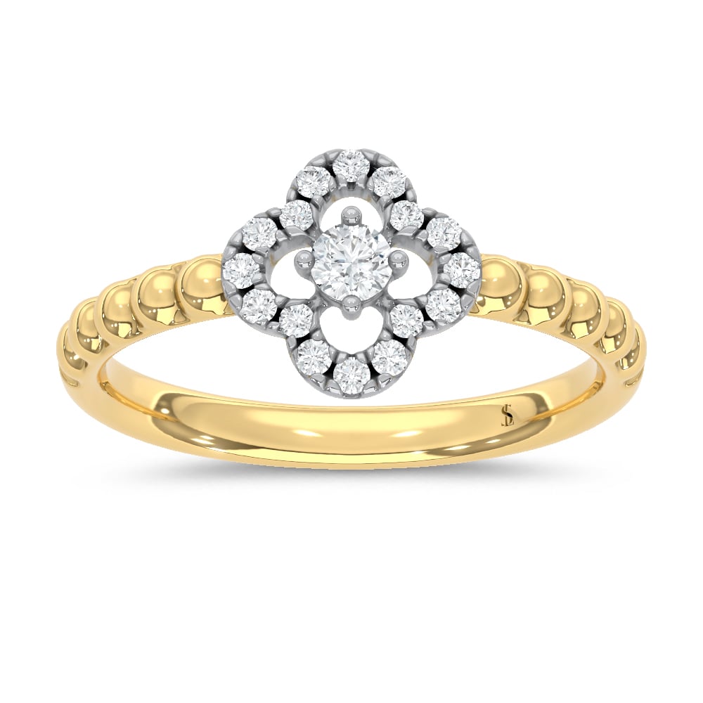 10K Two Tone 1/5 Ct.Tw. Lab Grown Diamond Fashion Ring