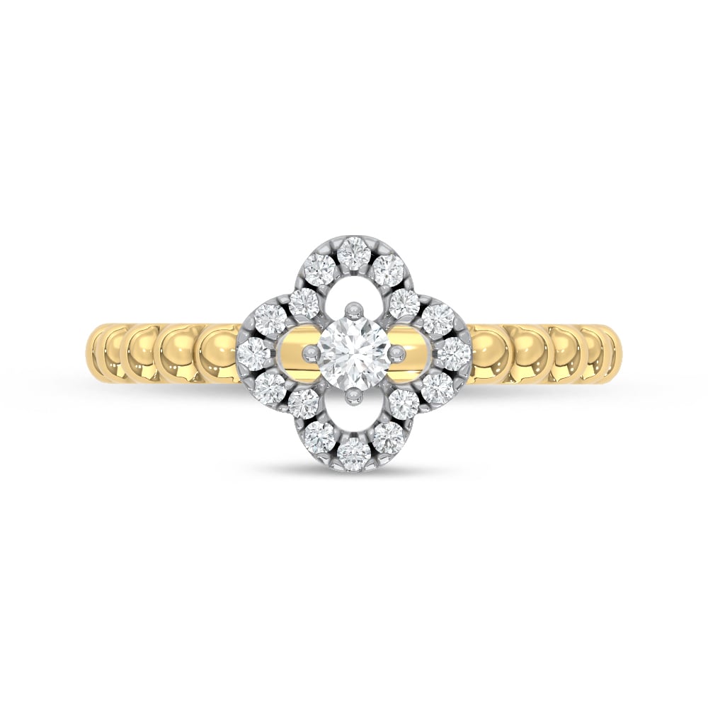 10K Two Tone 1/5 Ct.Tw. Lab Grown Diamond Fashion Ring