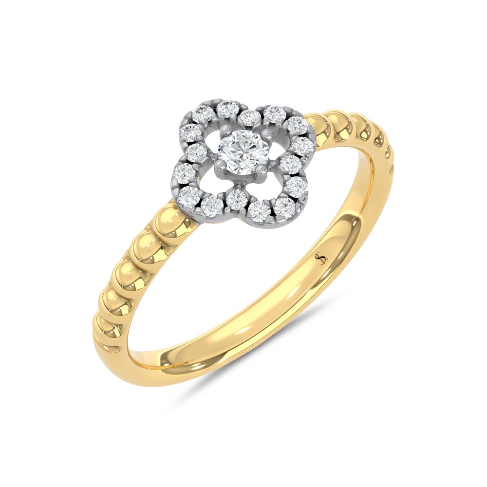 10K Two Tone 1/5 Ct.Tw. Lab Grown Diamond Fashion Ring