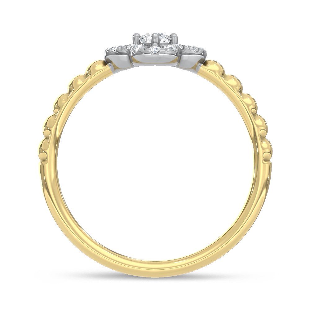10K Two Tone 1/5 Ct.Tw. Lab Grown Diamond Fashion Ring