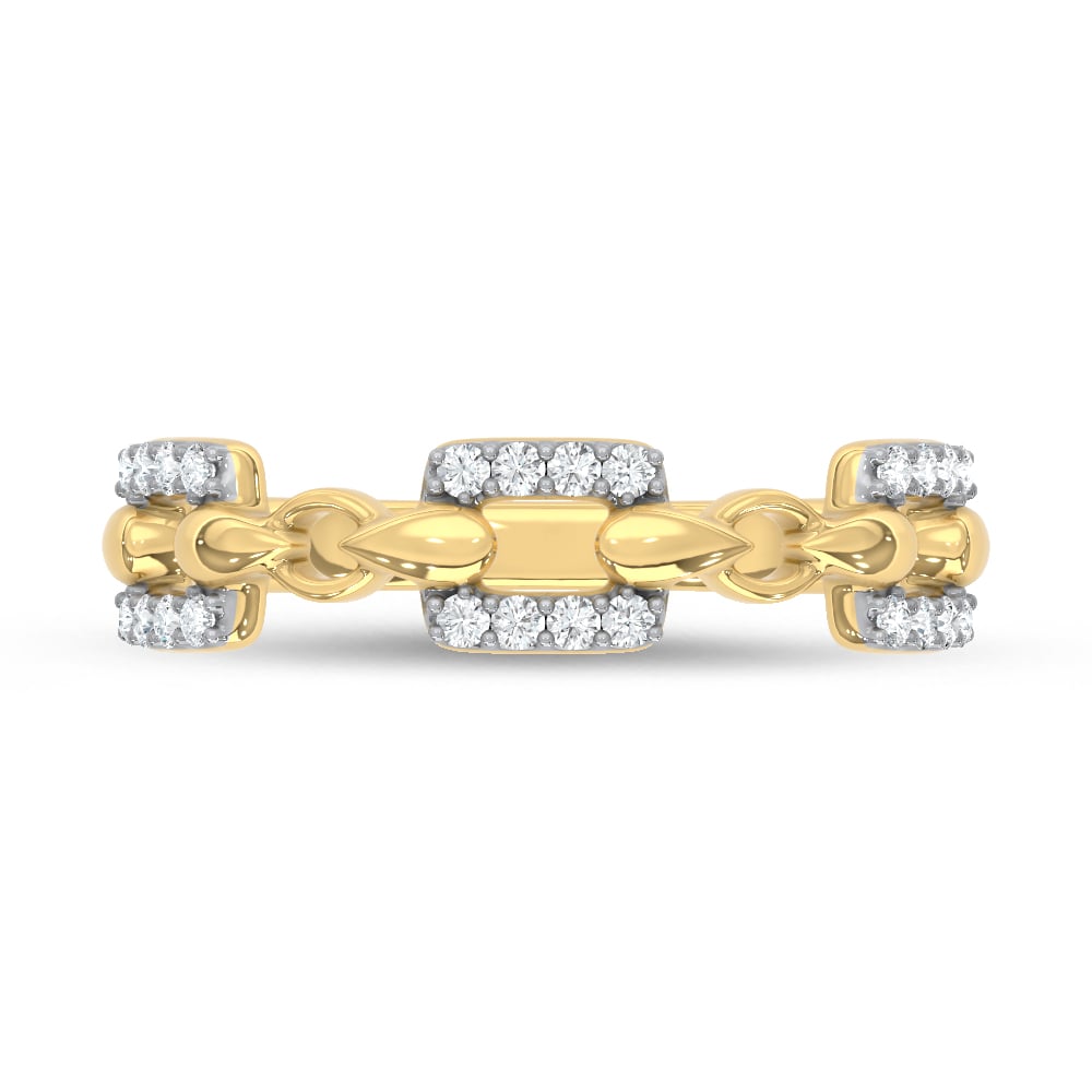 10K Two Tone 1/8 Ct.Tw. Lab Grown Diamond Fashion Ring