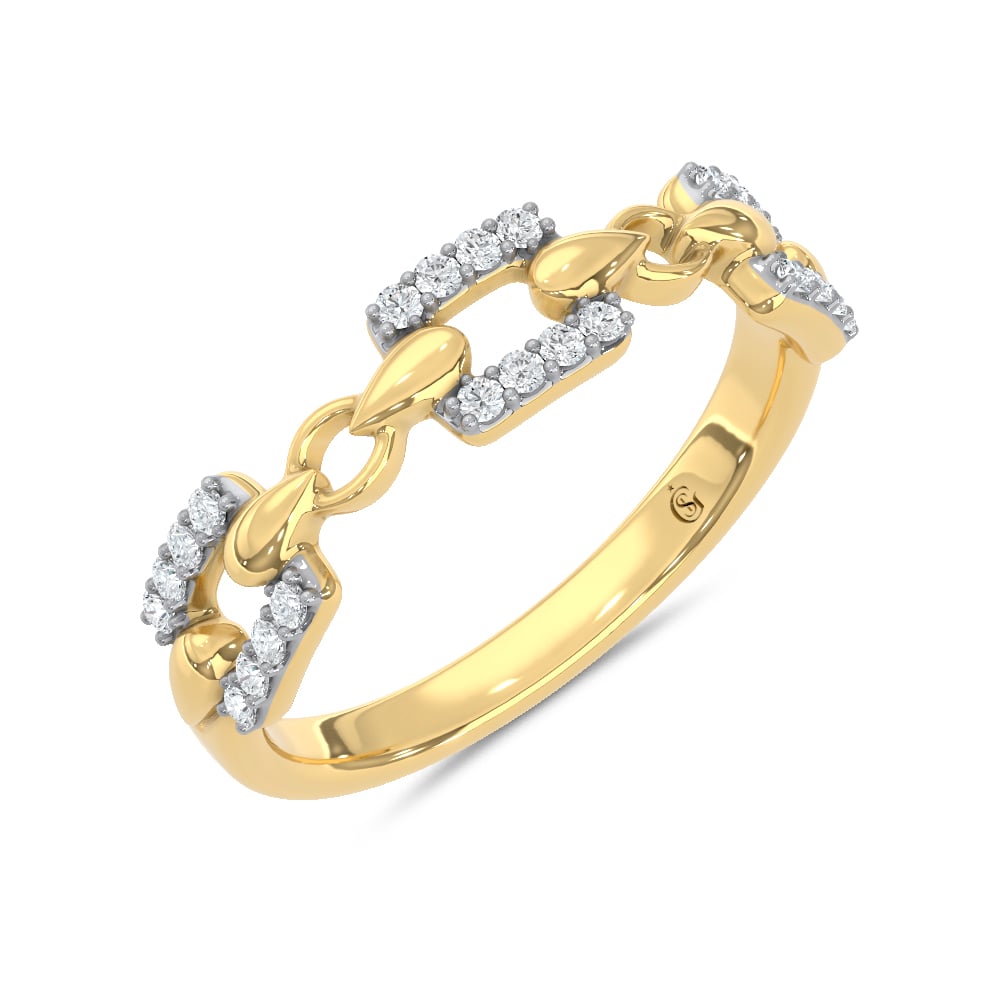 10K Two Tone 1/8 Ct.Tw. Lab Grown Diamond Fashion Ring