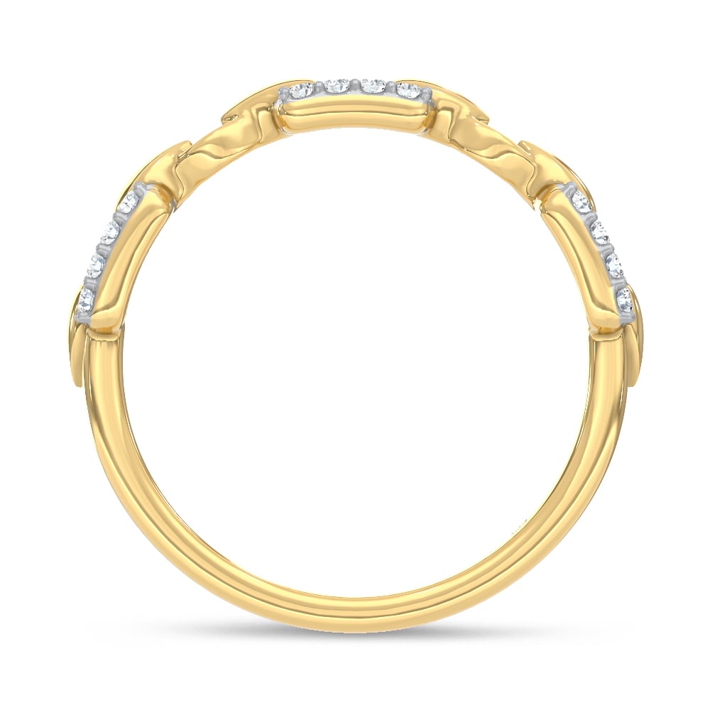 10K Two Tone 1/8 Ct.Tw. Lab Grown Diamond Fashion Ring
