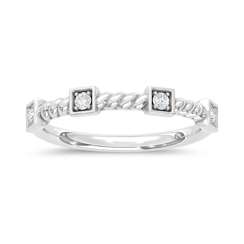 10K Rose Gold 1/6 Ct.Tw. Lab Grown Diamond Stackable Band