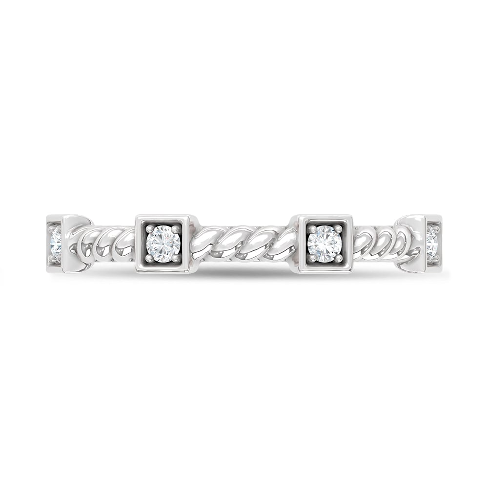 10K Rose Gold 1/6 Ct.Tw. Lab Grown Diamond Stackable Band