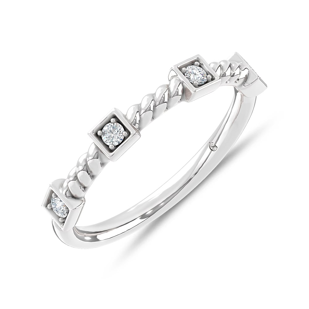 10K Rose Gold 1/6 Ct.Tw. Lab Grown Diamond Stackable Band