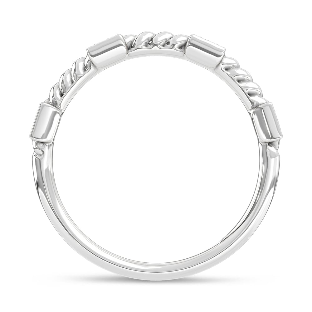 10K Rose Gold 1/6 Ct.Tw. Lab Grown Diamond Stackable Band