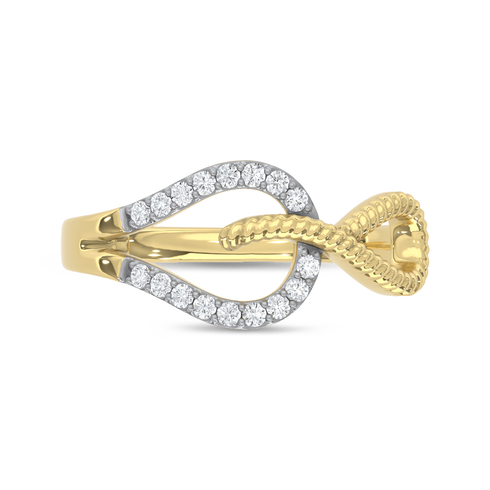 10K Two Tone 1/6 Ct.Tw. Lab Grown Diamond Fashion Ring