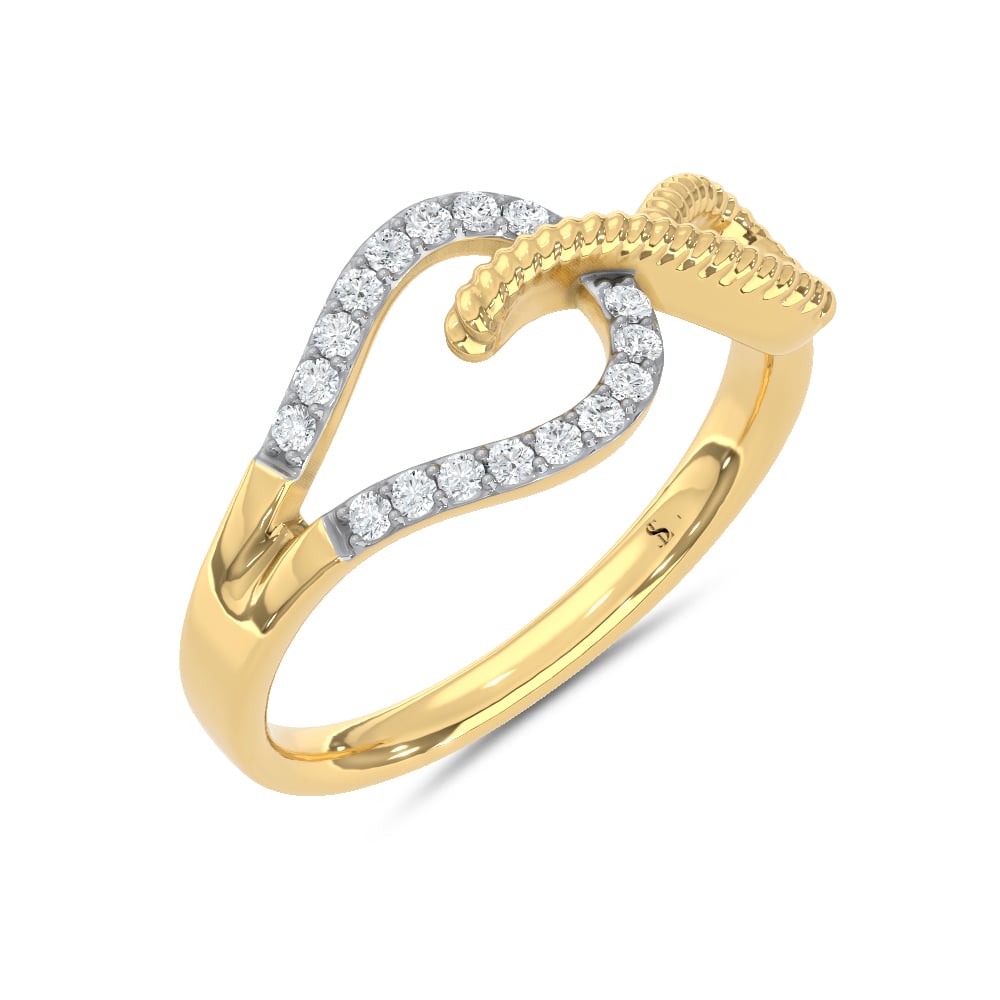 10K Two Tone 1/6 Ct.Tw. Lab Grown Diamond Fashion Ring