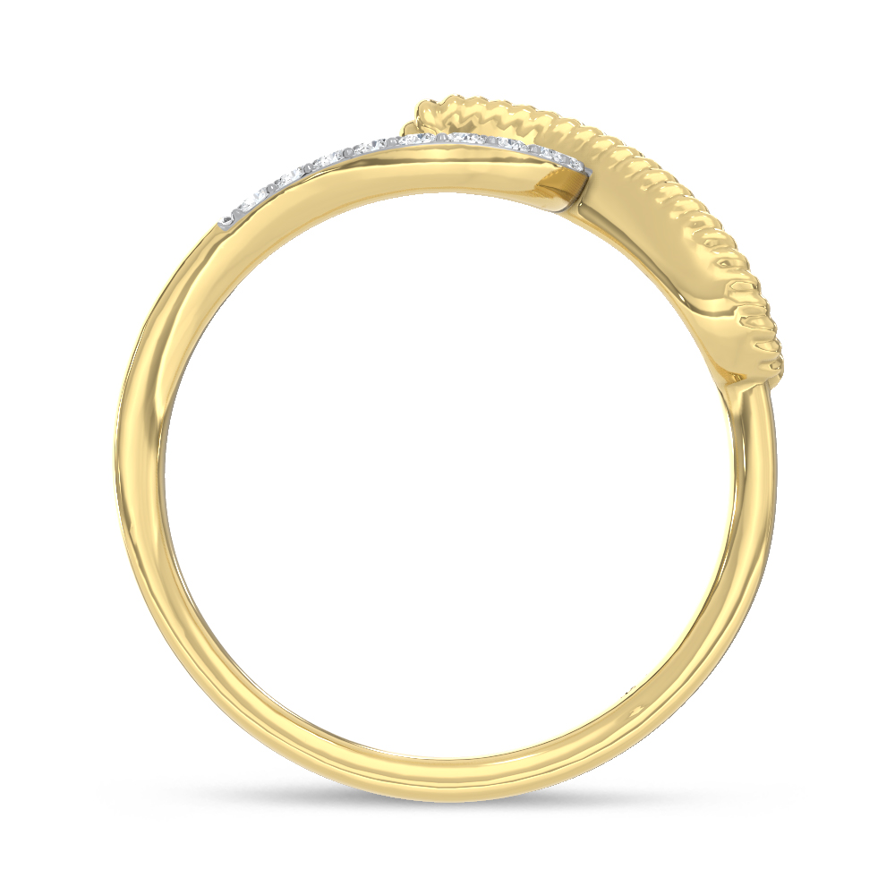 10K Two Tone 1/6 Ct.Tw. Lab Grown Diamond Fashion Ring