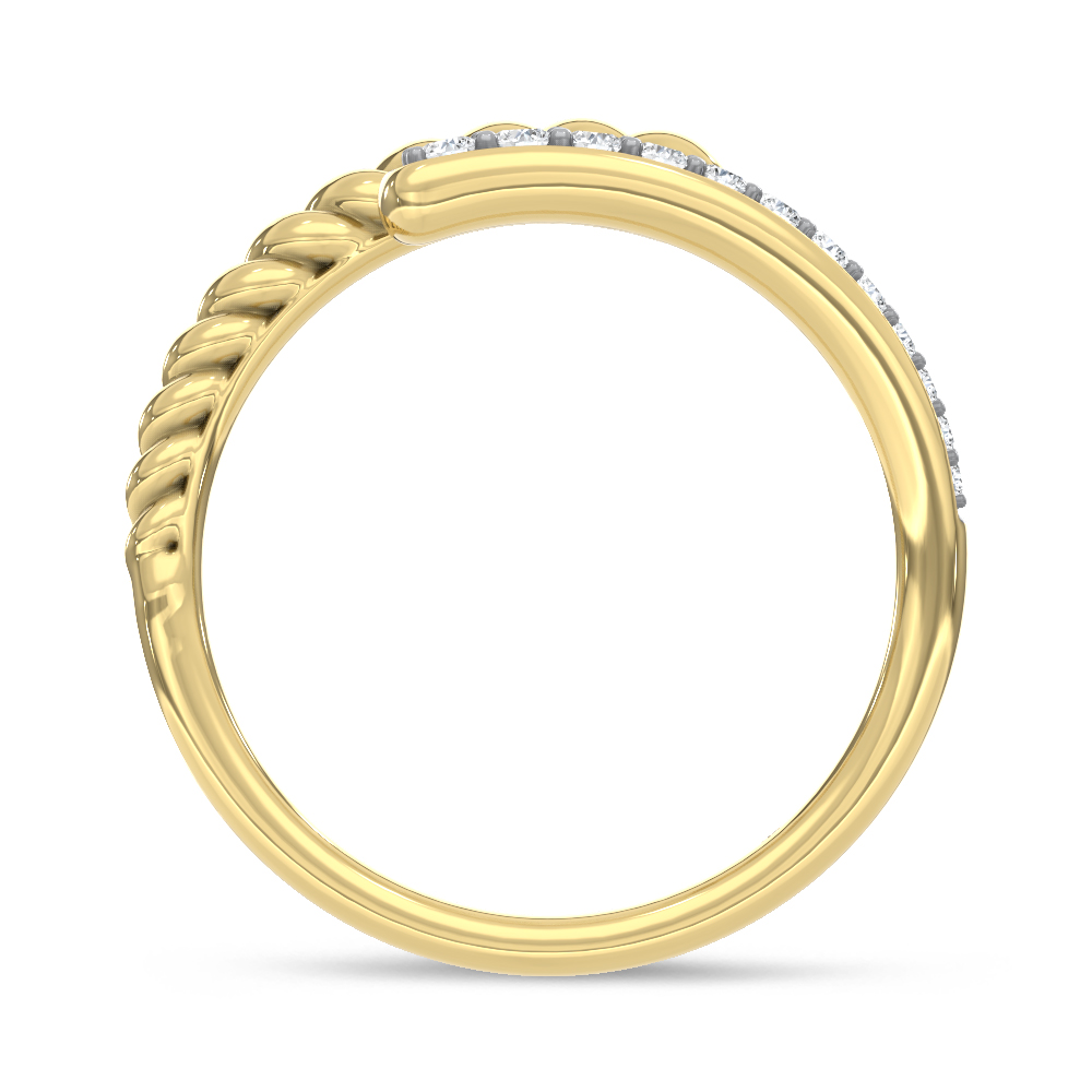 10K Two Tone 1/6 Ct.Tw. Lab Grown Diamond Bypass Ring