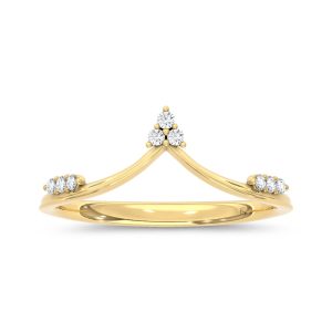 10K Two Tone 1/20 Ct.Tw. Lab Grown Diamond Chevron Band