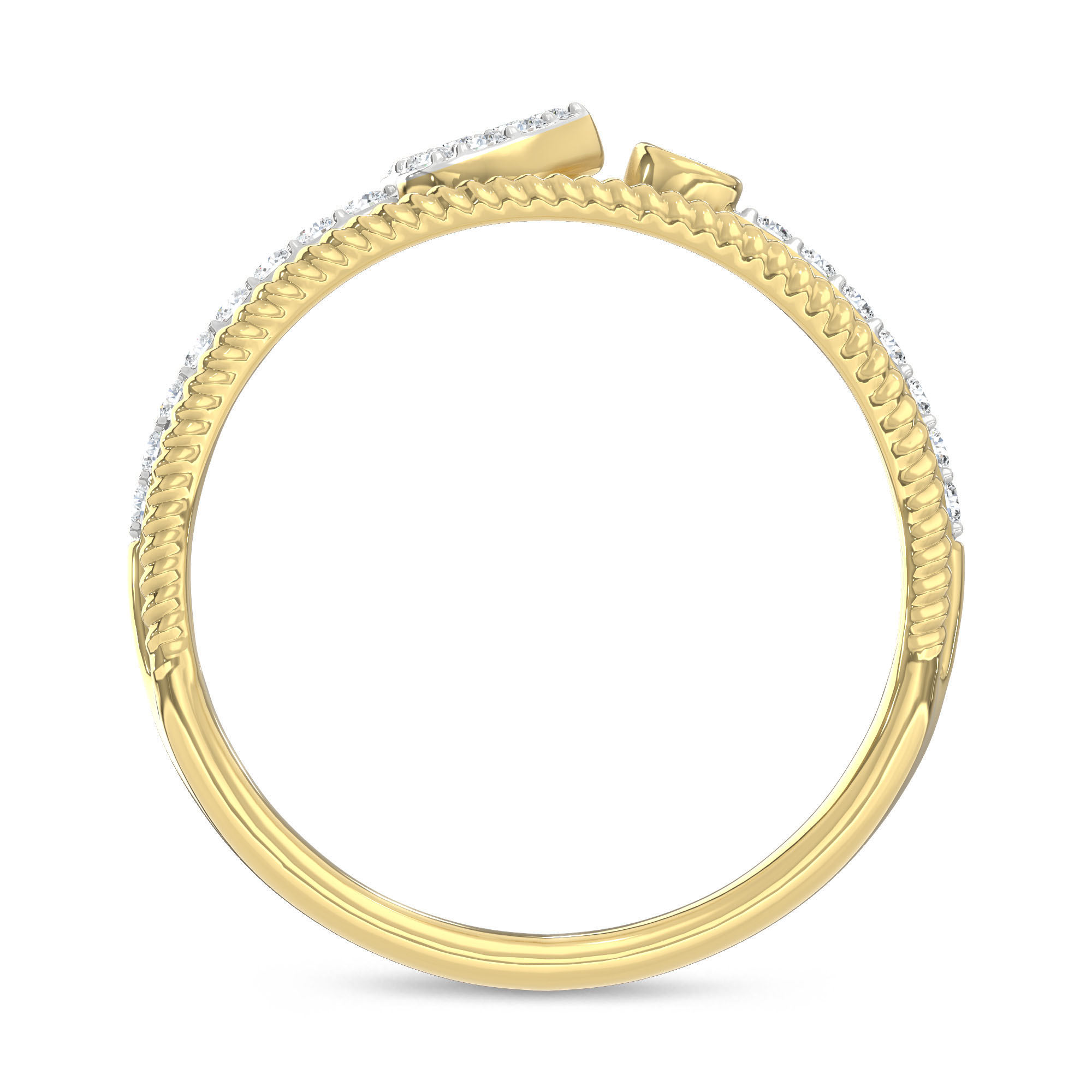 10K Two Tone Lab Grown Diamond 1/6 Ct.Tw. Fashion Ring