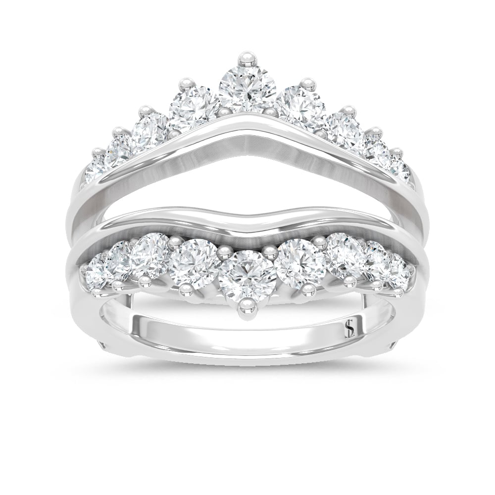 14K White Gold Lab Grown Diamond 1 1/2 Ct.Tw. Guard Ring