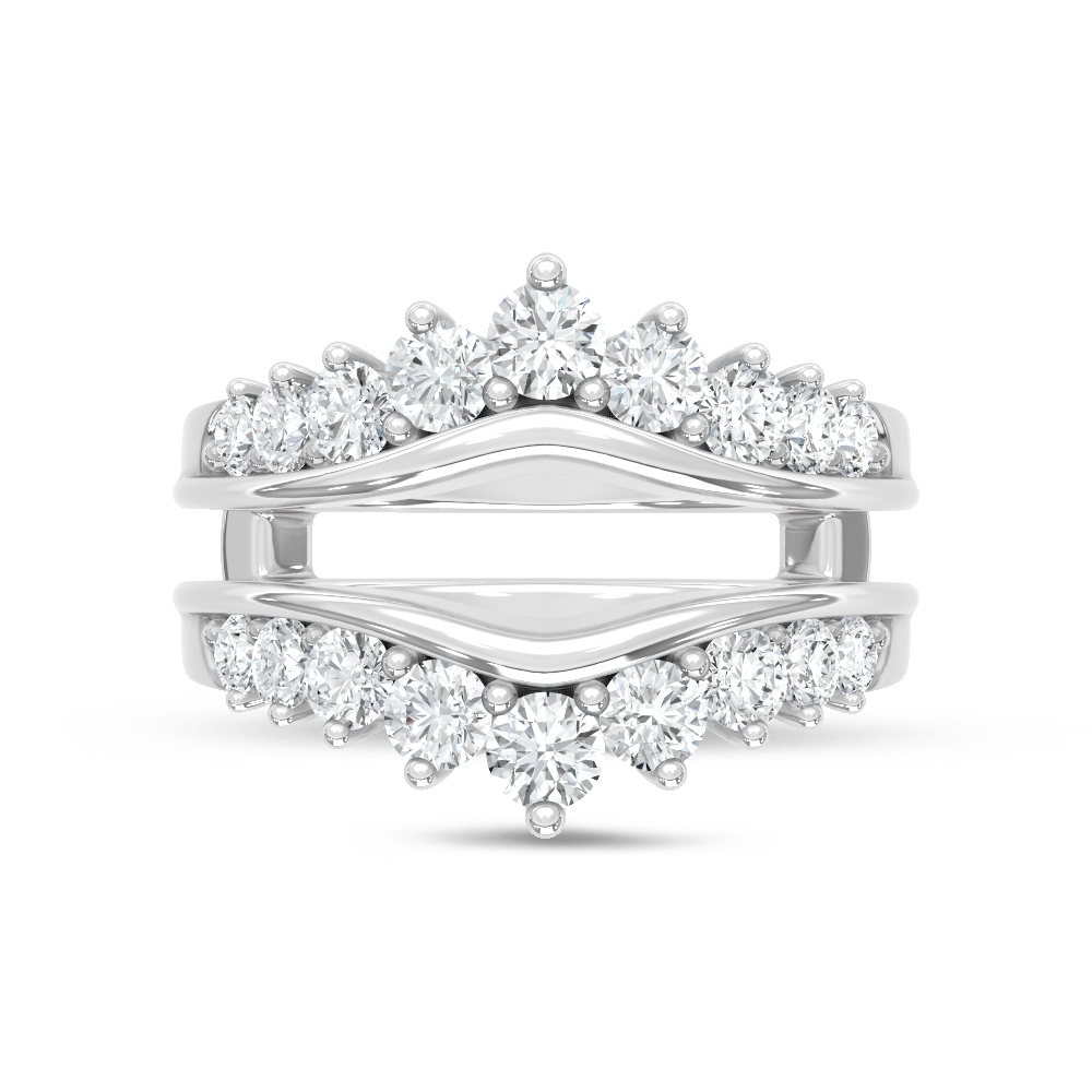 14K White Gold Lab Grown Diamond 1 1/2 Ct.Tw. Guard Ring