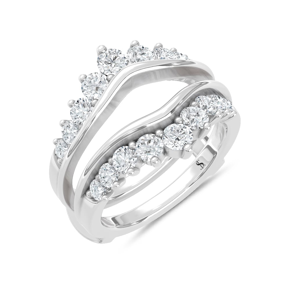 14K White Gold Lab Grown Diamond 1 1/2 Ct.Tw. Guard Ring
