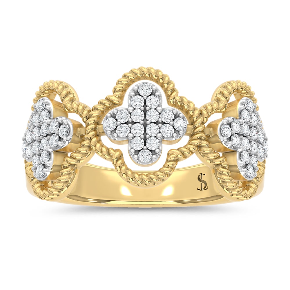 14K Yellow Gold Lab Grown Diamond 1/4 Ct.Tw. Fashion Ring