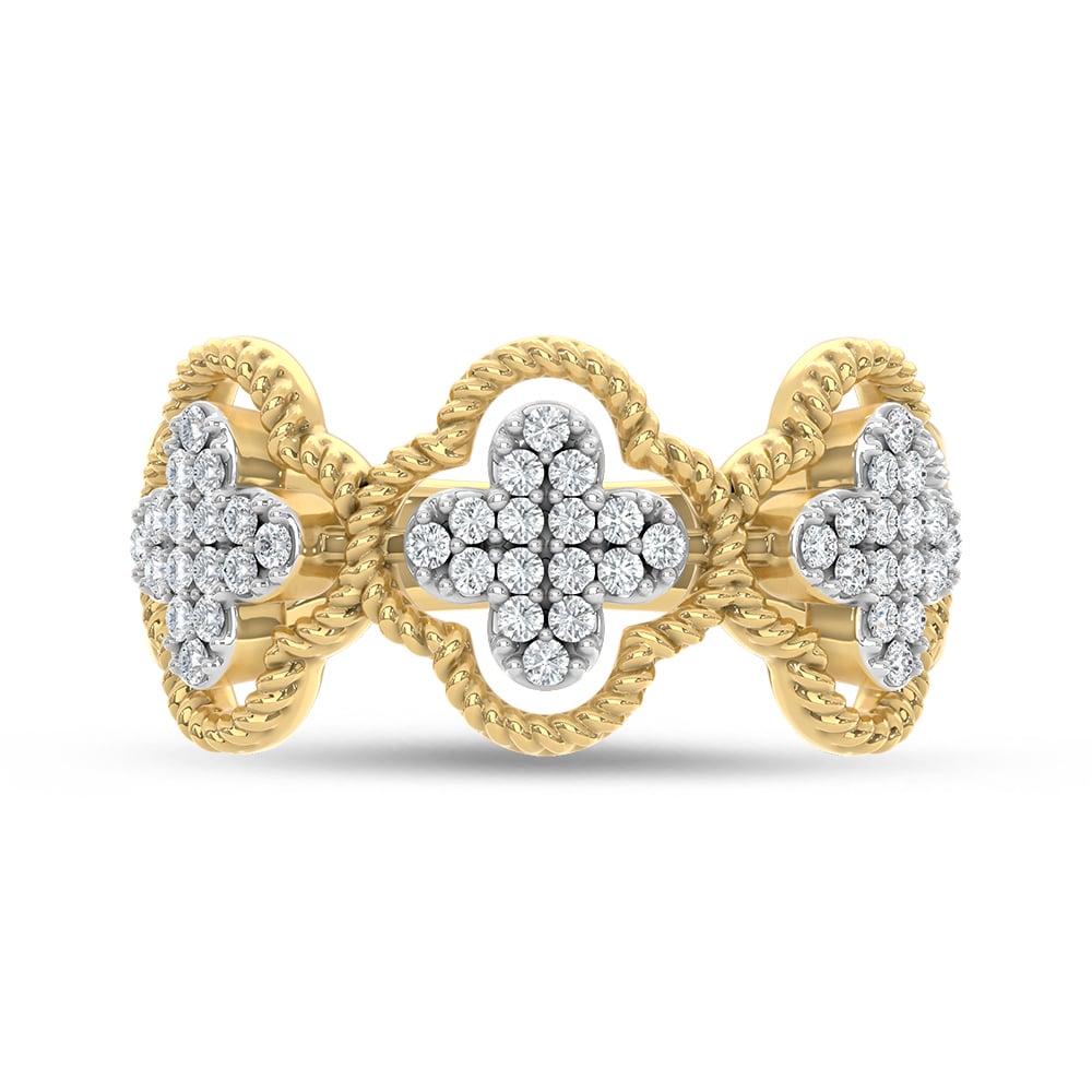 14K Yellow Gold Lab Grown Diamond 1/4 Ct.Tw. Fashion Ring