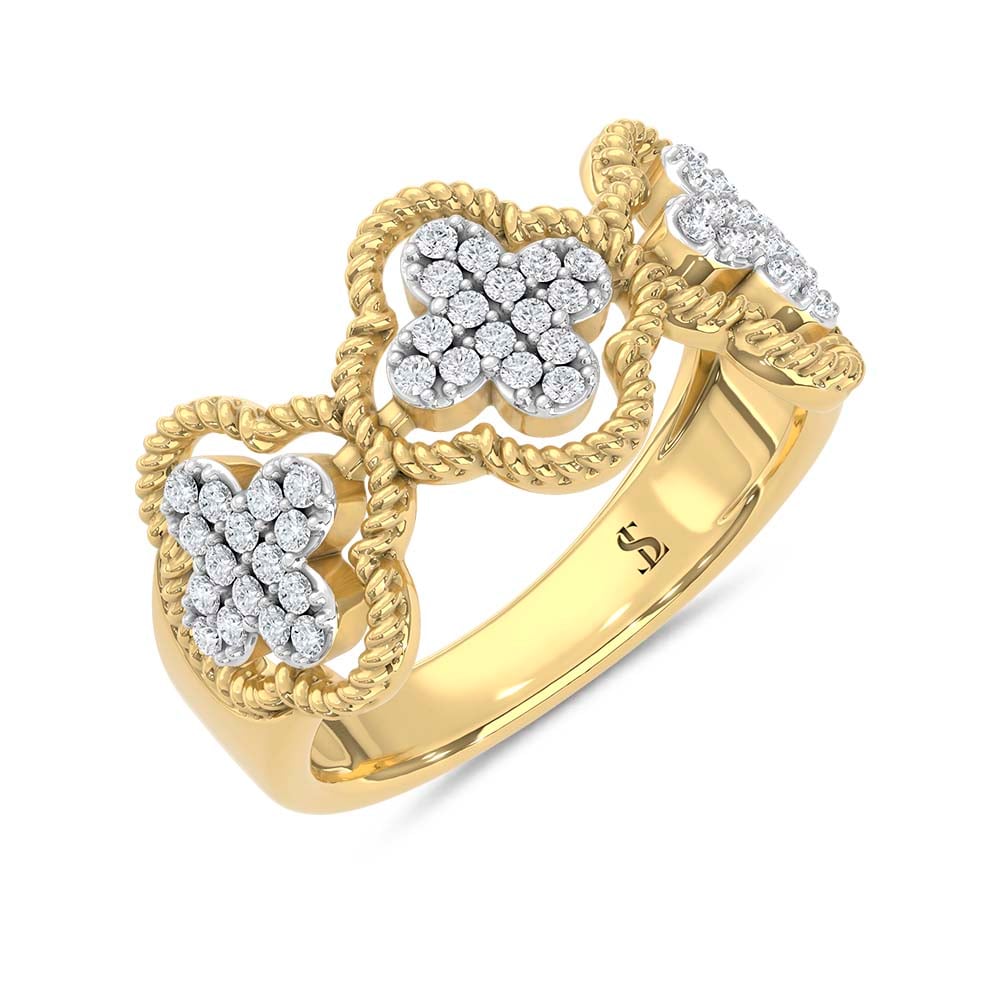 14K Yellow Gold Lab Grown Diamond 1/4 Ct.Tw. Fashion Ring
