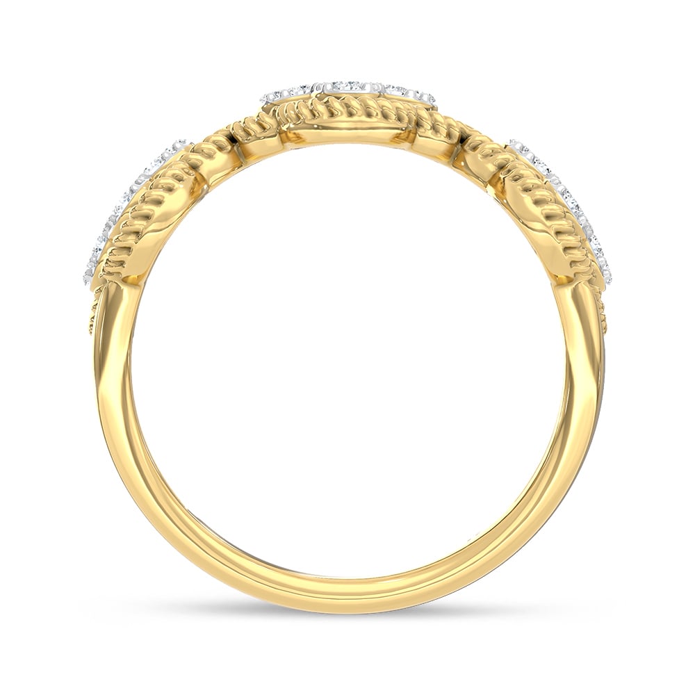 14K Yellow Gold Lab Grown Diamond 1/4 Ct.Tw. Fashion Ring