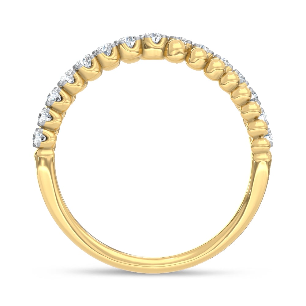 10K Two Tone 1/5 Ct.Tw. Lab Grown Diamond Crossover Fashion Ring