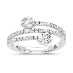 14K White Gold Lab Grown Diamond 1/2 Ct.Tw. Fashion Ring
