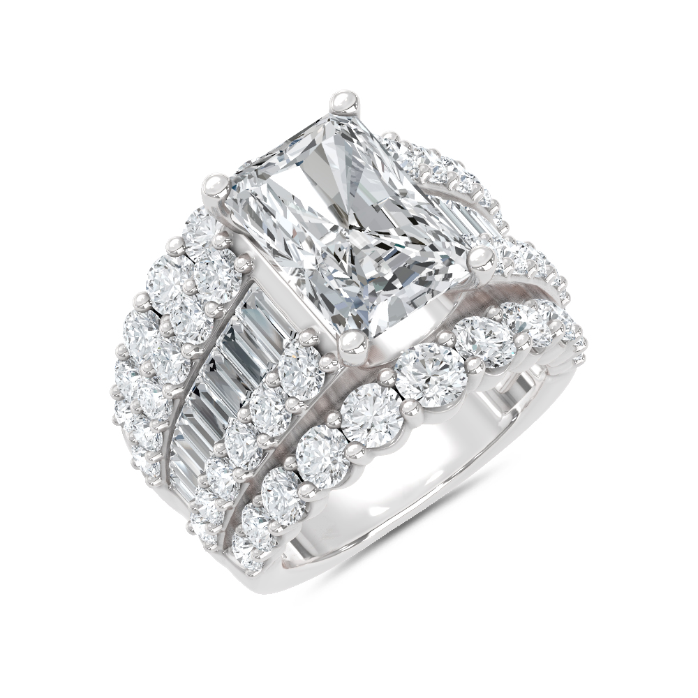 14K White Gold Lab Grown Diamond 10 Ct.Tw. Engagement Ring