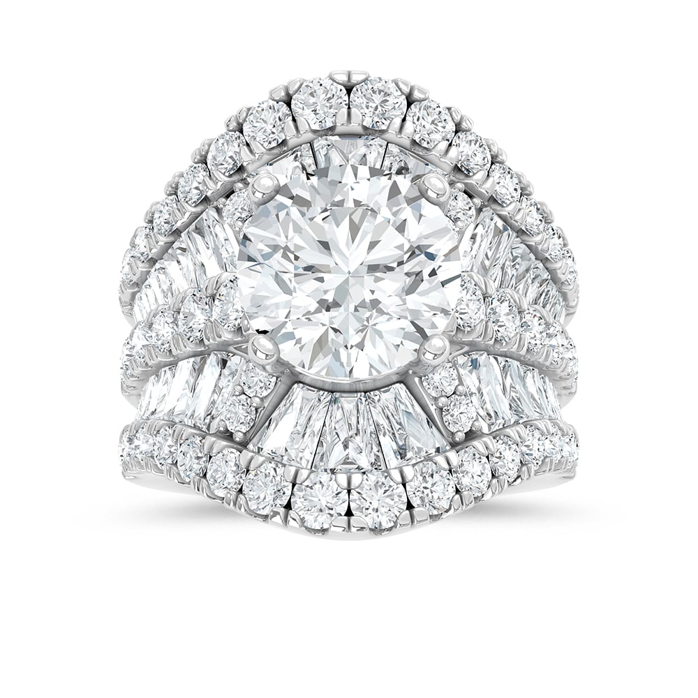 14K White Gold Lab Grown Diamond 9 1/2 Ct.Tw. Engagement Ring