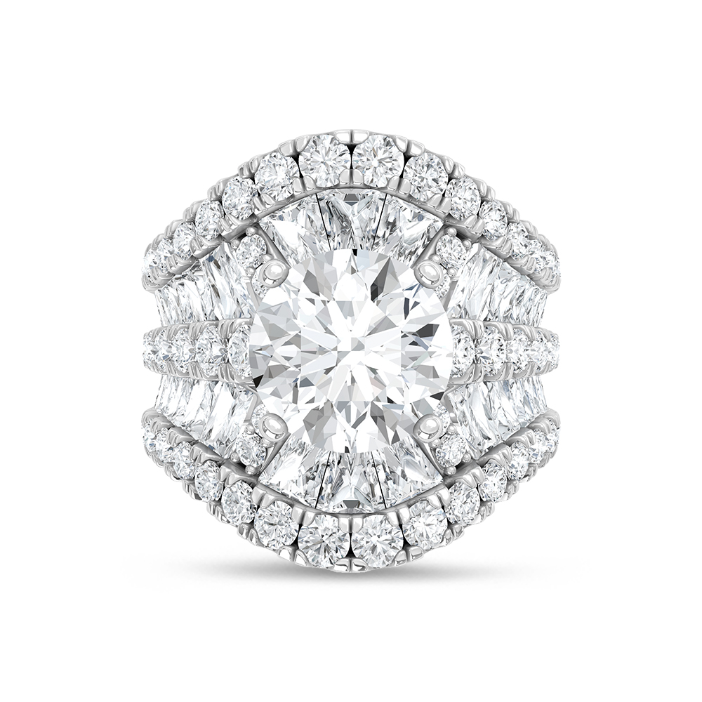 14K White Gold Lab Grown Diamond 9 1/2 Ct.Tw. Engagement Ring
