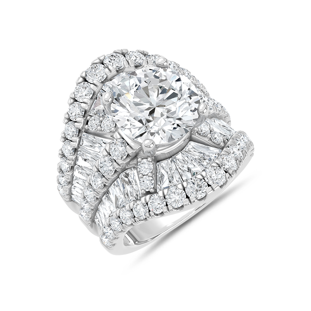 14K White Gold Lab Grown Diamond 9 1/2 Ct.Tw. Engagement Ring