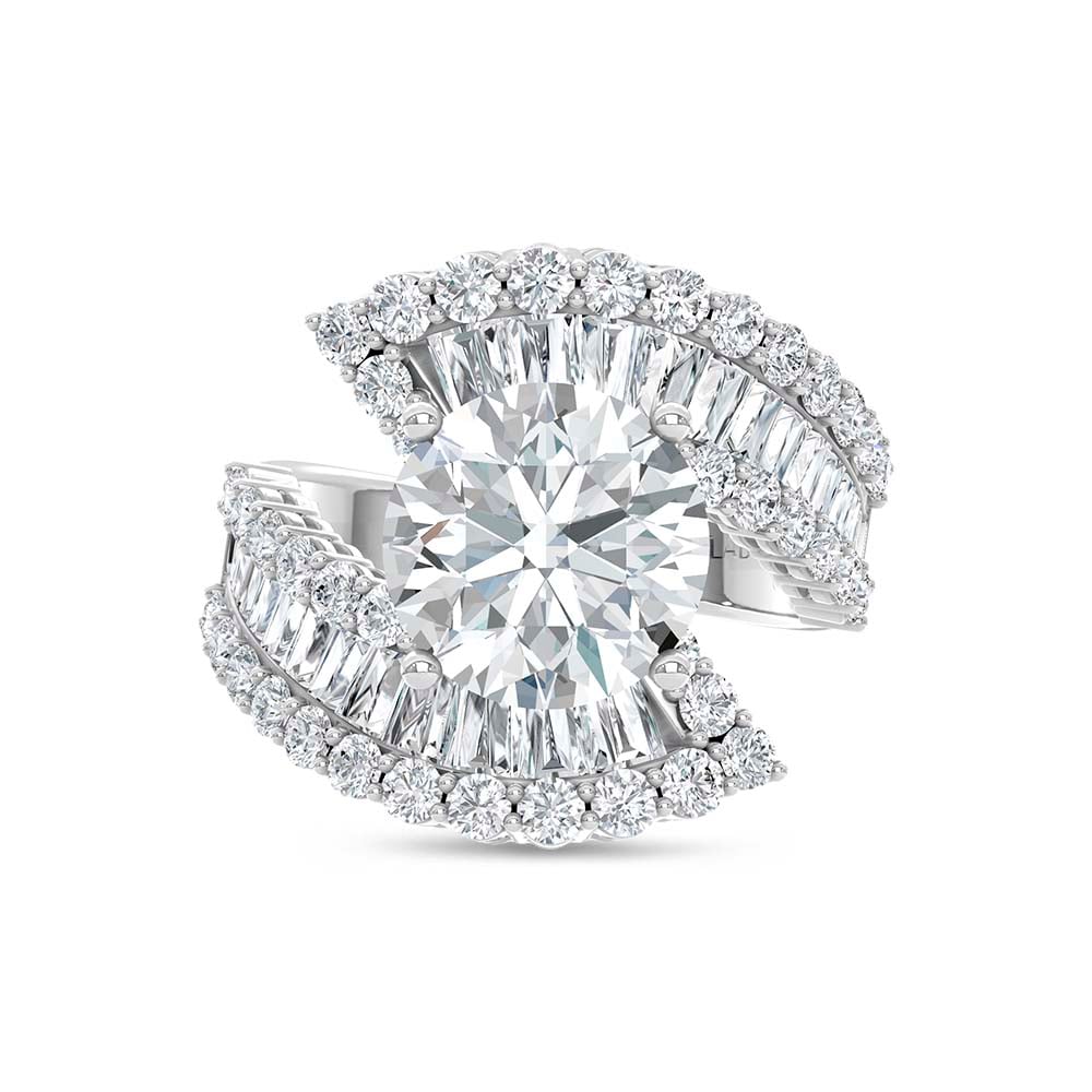 14K White Gold Lab Grown Diamond 6 7/8 Ct.Tw. Engagement Ring