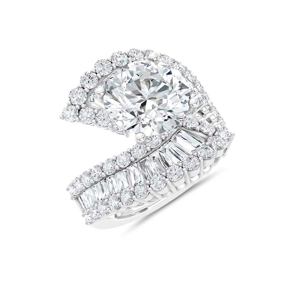 14K White Gold Lab Grown Diamond 6 7/8 Ct.Tw. Engagement Ring