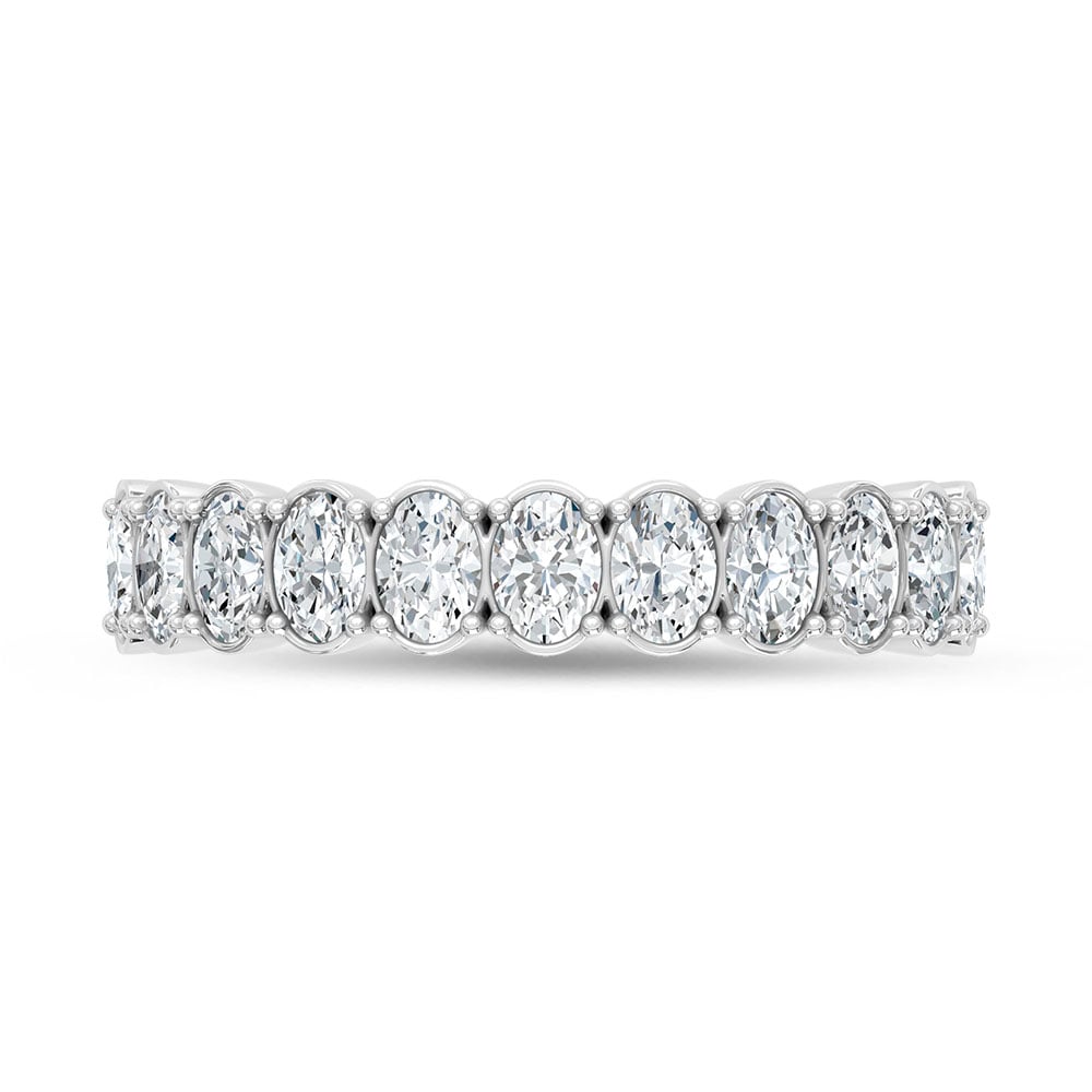 14K White Gold Lab Grown Diamond 1 3/4 Ct.Tw. Oval Shape Wedding Band