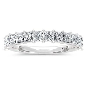 14K White Gold Lab Grown Diamond  1 3/4 Ct.Tw. Princess Band