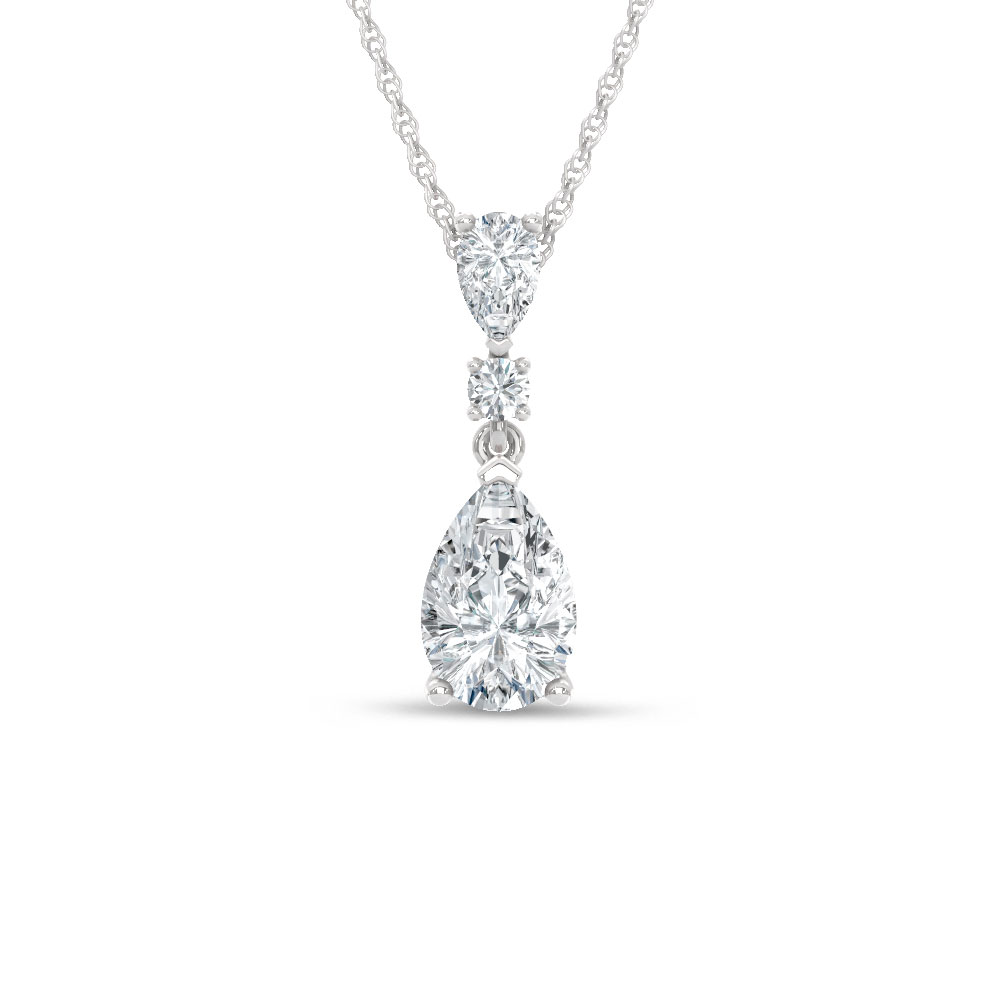 14K White Gold Lab Grown Diamond 1 1/2 Ct.Tw. Fashion Pendant
