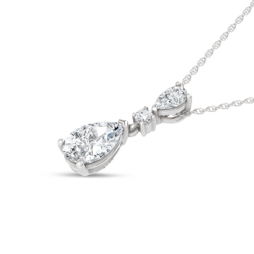 14K White Gold Lab Grown Diamond 1 1/2 Ct.Tw. Fashion Pendant