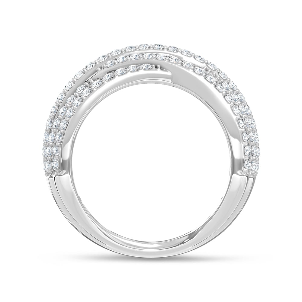 14K White Gold Lab Grown Diamond 2 1/4 Ct.Tw. Round and Tapper Fashion Ring