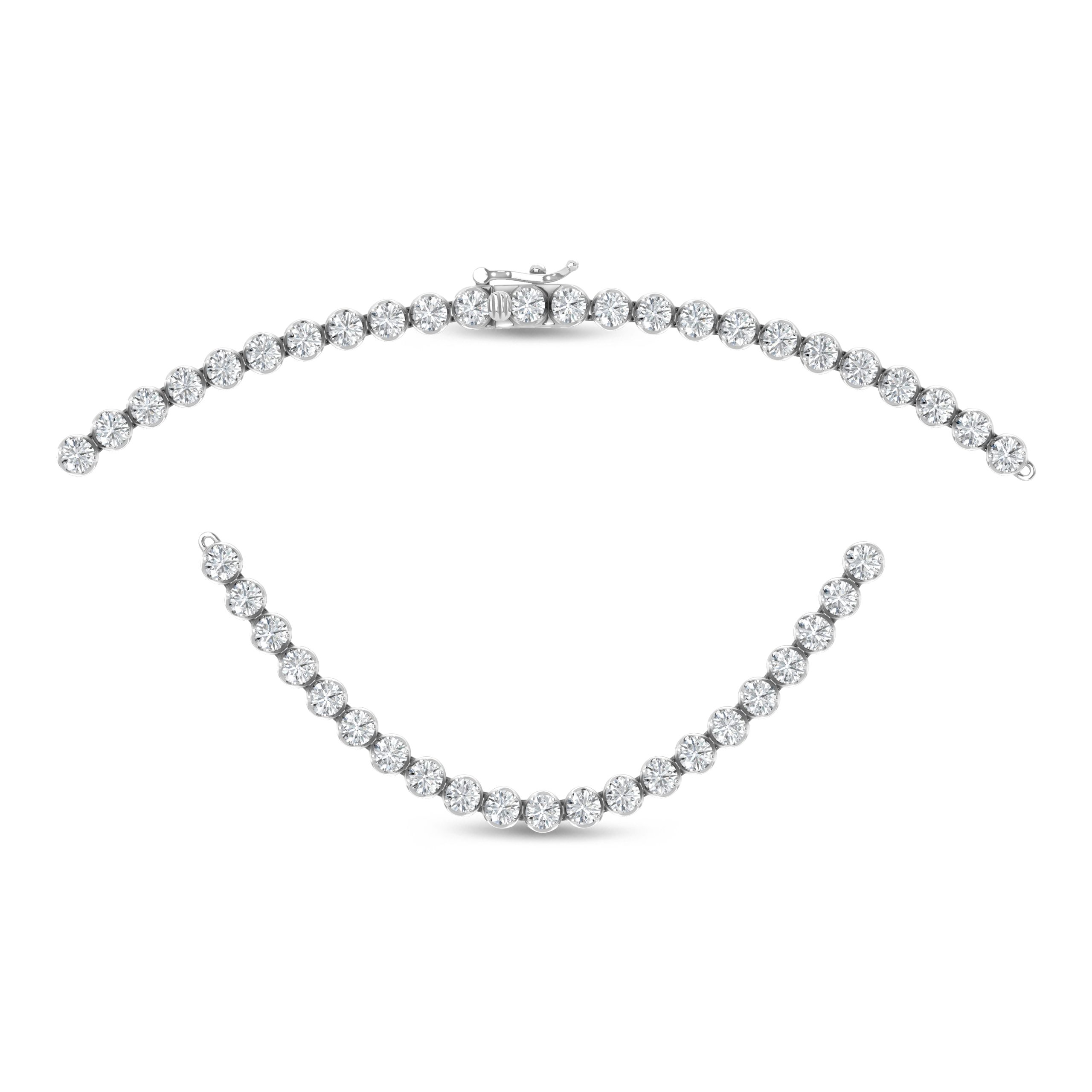 14K White Gold Lab Grown Diamond 11 3/4 Ct.Tw. Floating Necklace
