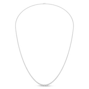 14K White Gold Lab Grown Diamond 8 Ct.Tw. Floating Necklace