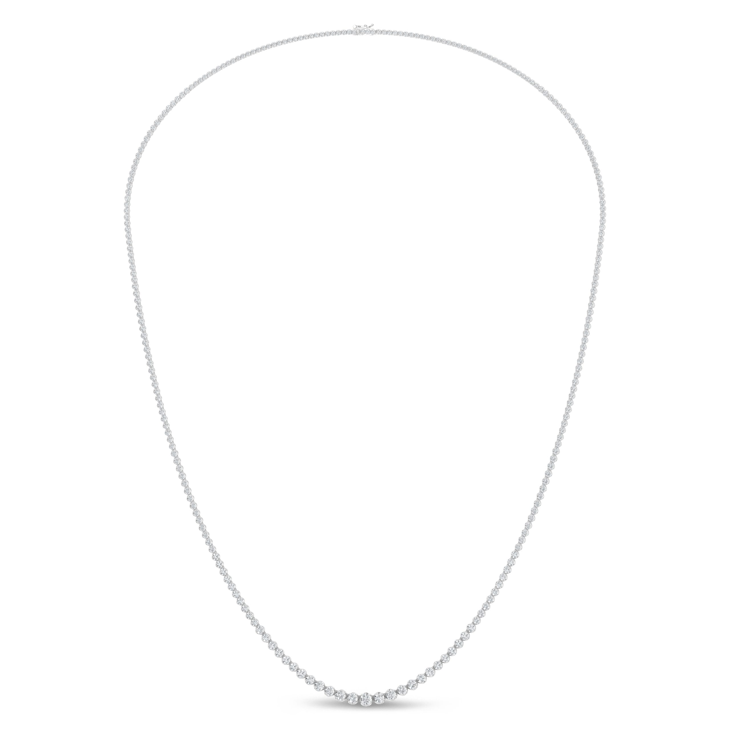 14K White Gold Lab Grown Diamond 8 Ct.Tw. Floating Necklace