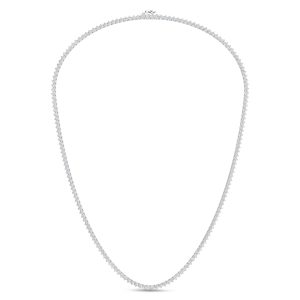 14K White Gold Lab Grown Diamond 10 Ct.Tw. 3 Prong Necklace