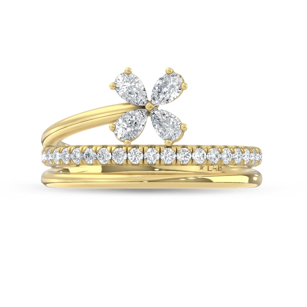 14K Yellow Gold Lab Grown Diamond 1/2 Ct.Tw. Fashion Ring