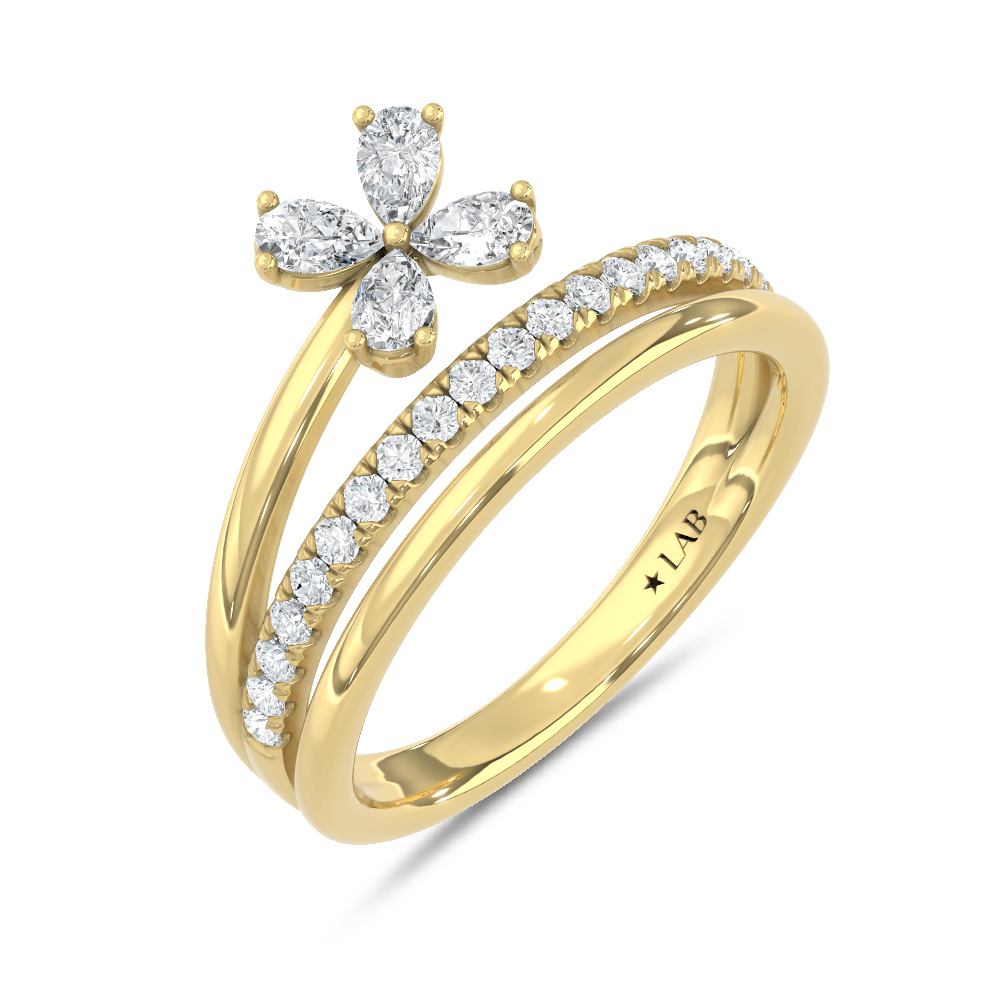 14K Yellow Gold Lab Grown Diamond 1/2 Ct.Tw. Fashion Ring