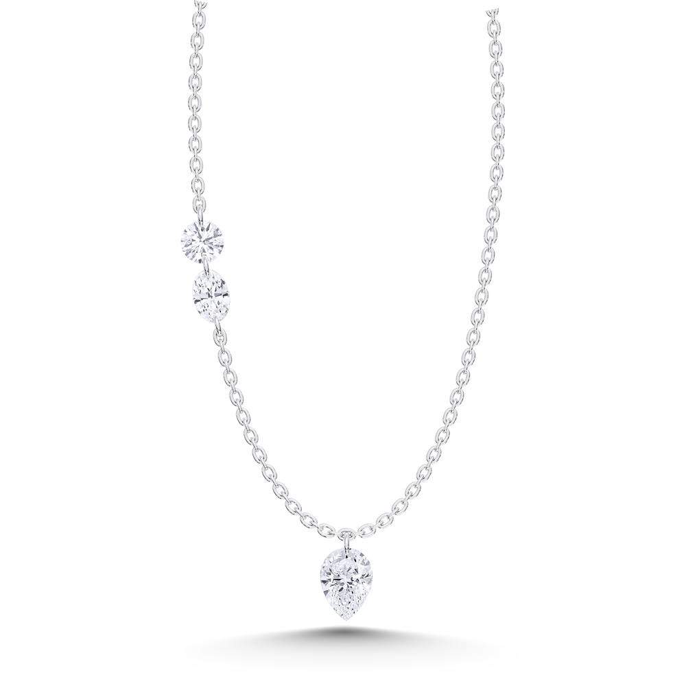 14K White Gold Lab Grown Diamond 1 Ct.Tw. Fashion Necklace With Chain