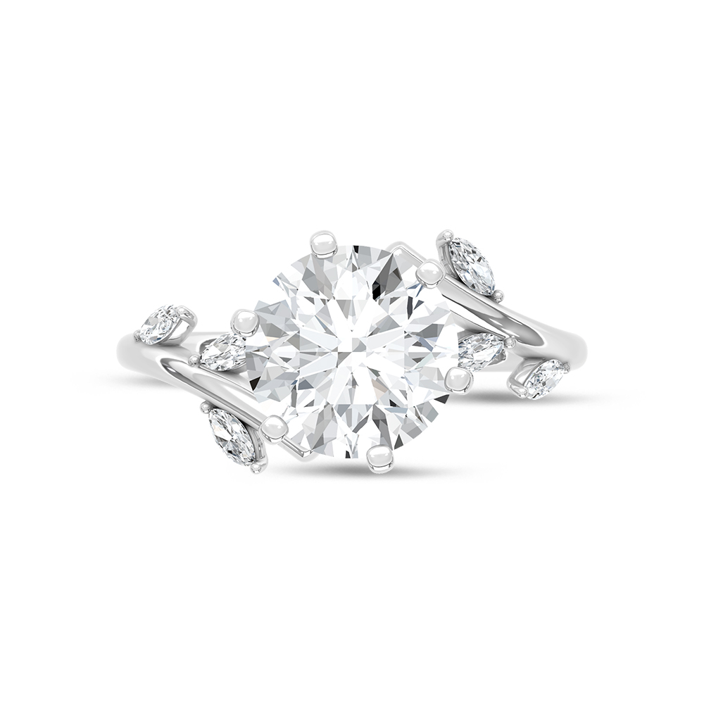 14K White Gold Lab Grown Diamond 3 1/4 Ct.Tw. Engagement Ring